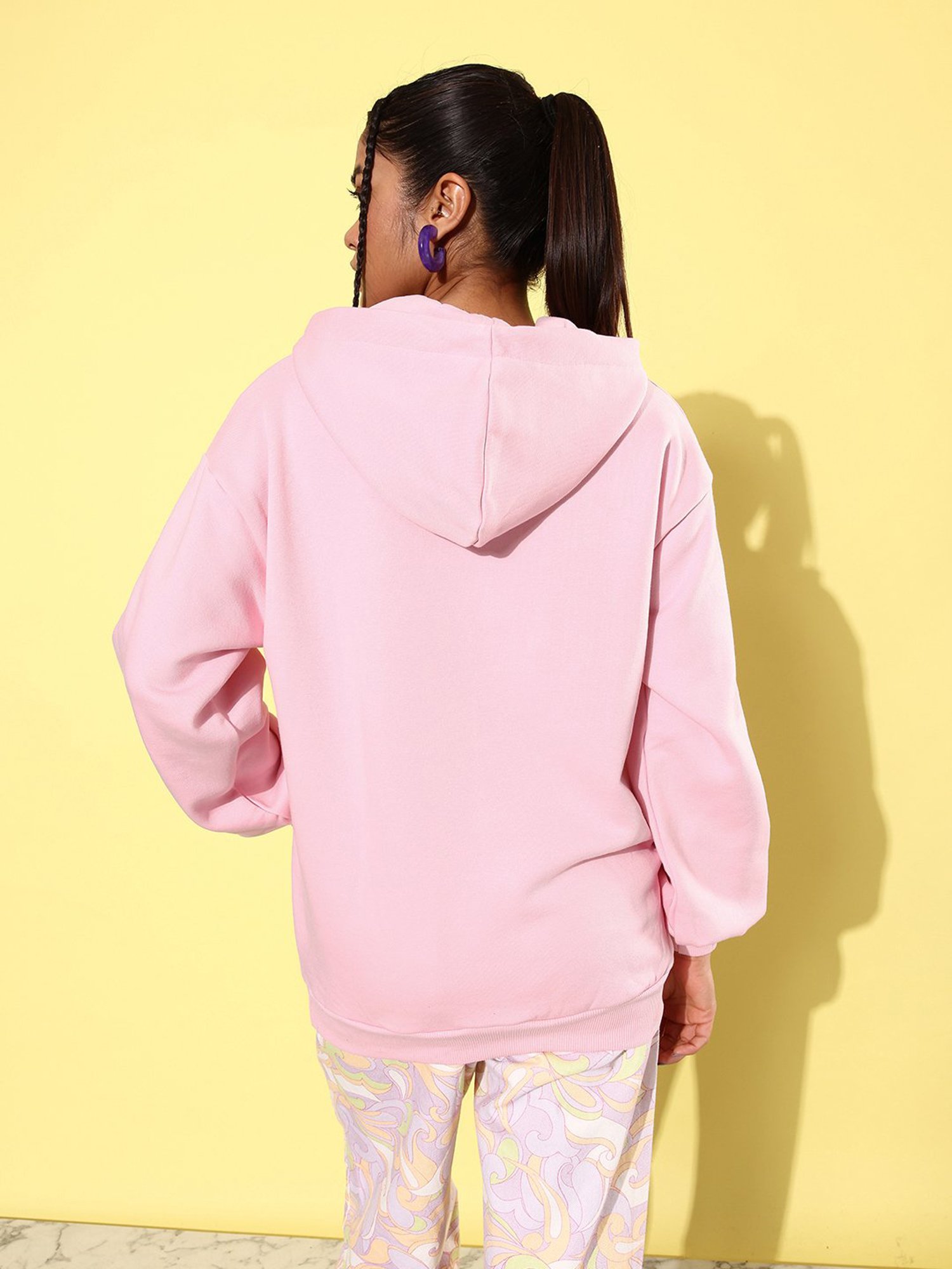 Difference of Opinion Pink Fleece Graphic Print Oversized Sweatshirt
