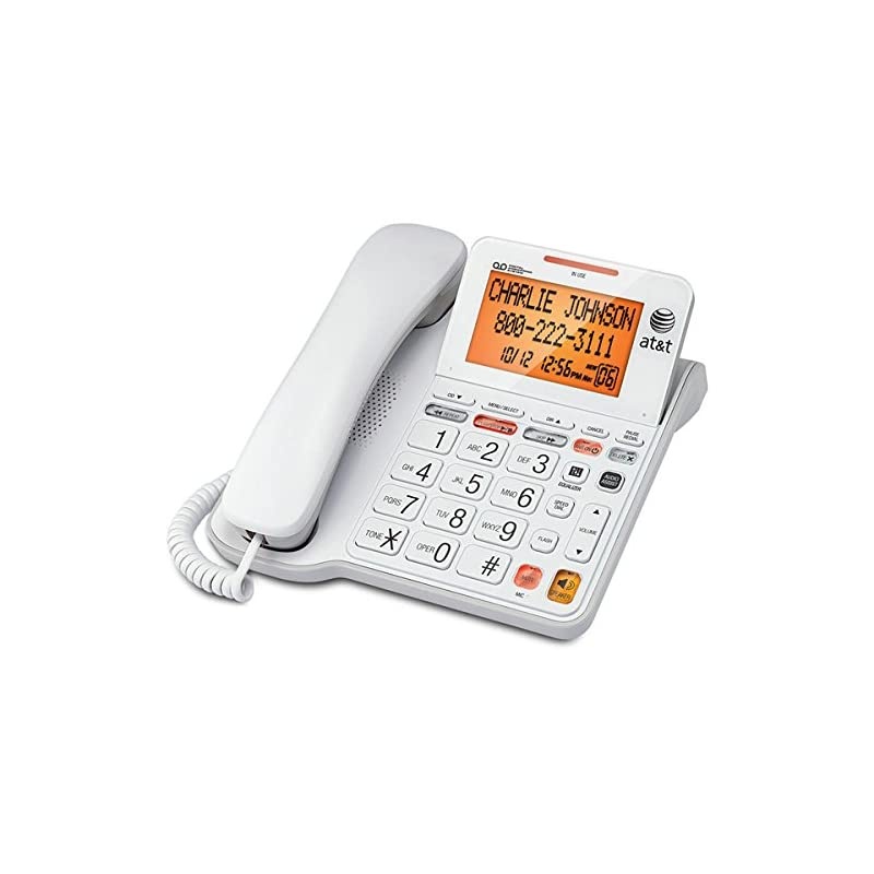 CL4940 Corded Standard Phone with Answering System and Backlit Display White