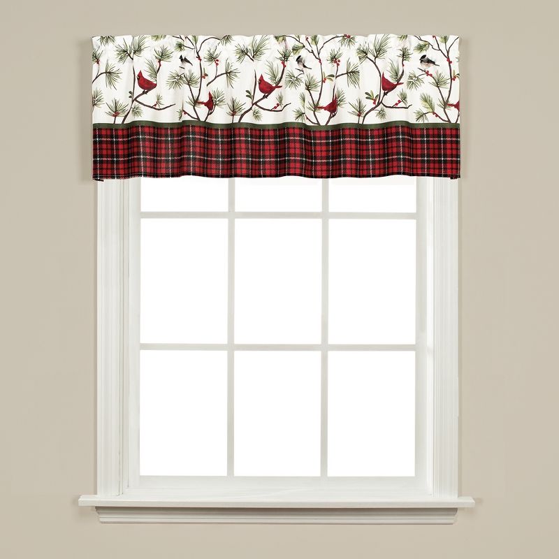 SKL Home Winter Birds Light Filtering Window Valance with 1.5" Rod Pocket 58x13", Multi