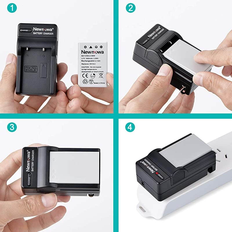 EN-EL5 Replacement Battery (2-Pack) and Charger Kit for Nikon EN-EL5 Coolpix P530, P520, P510, P100, P500, P5100, P5000, P6000, P90, P80 Cameras