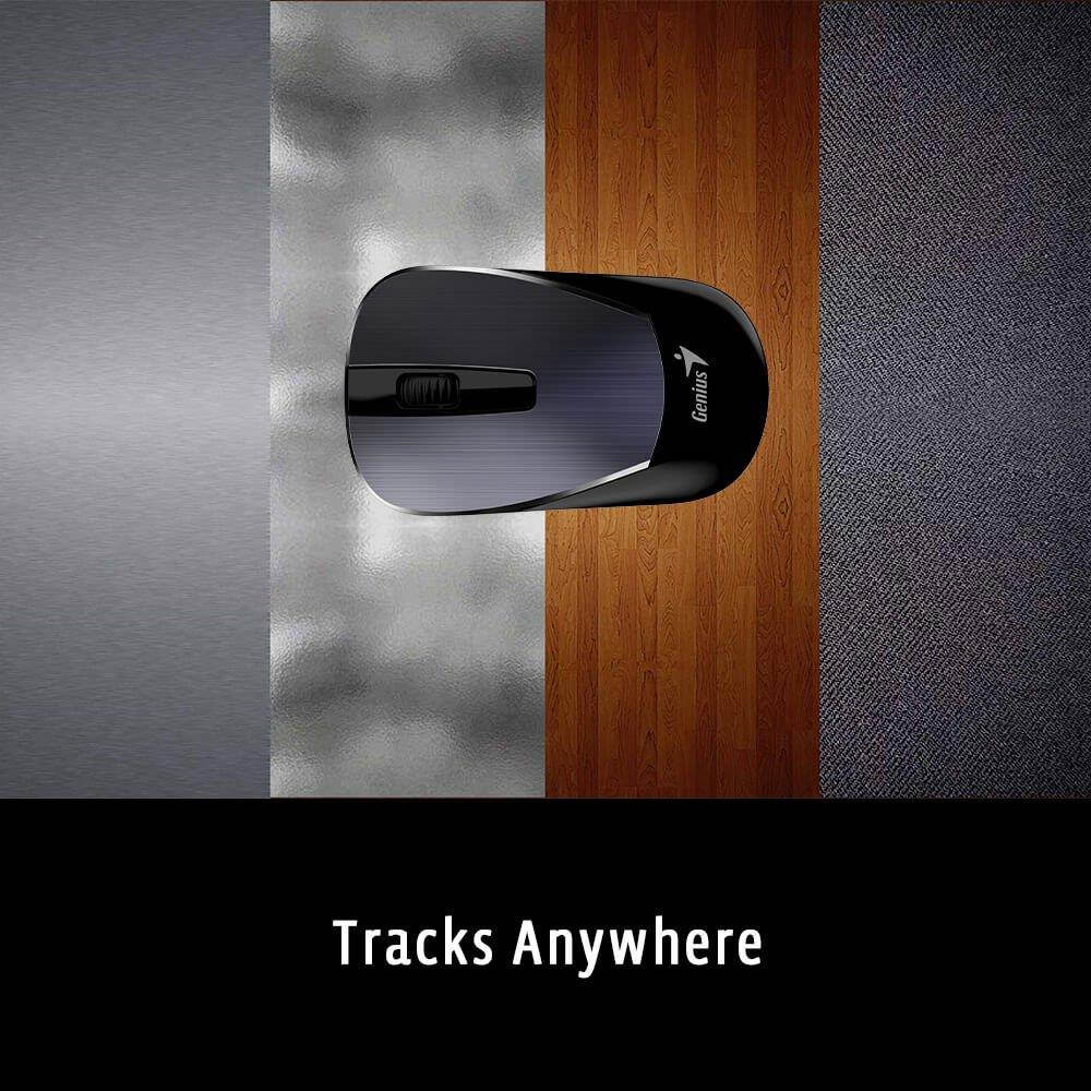 Genius Mobile Package MH-7018 [Classic] - Wireless Smart Mouse and in-Ear Headset Combo for Mobility Users, Stylish Brushed Metal Look, No Pairing Required, Plug & Play on Laptops & Macbooks - White