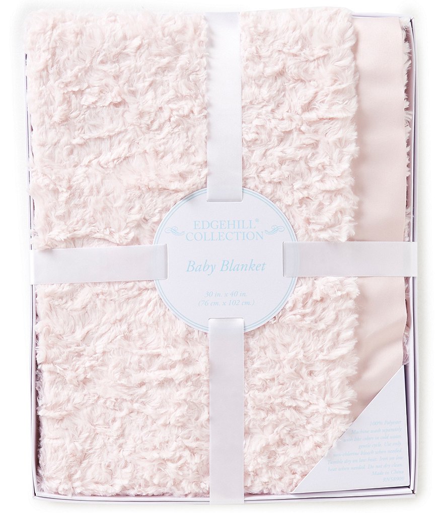 Edgehill Collection Baby Girls Satin-Trim Blanket