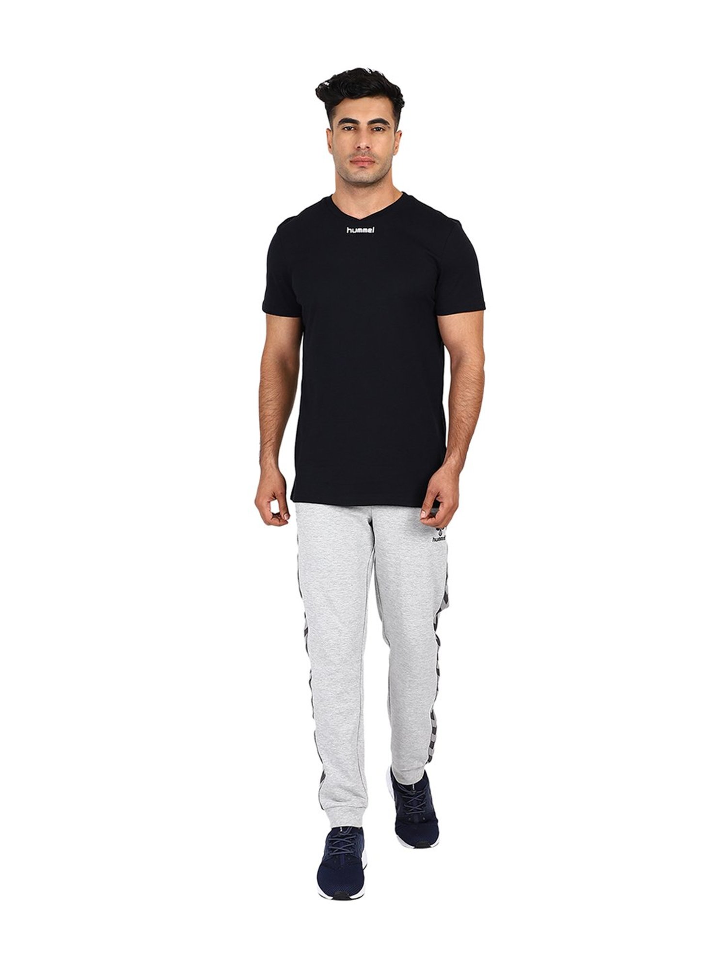 Hummel Black Round Neck Cotton T-Shirt