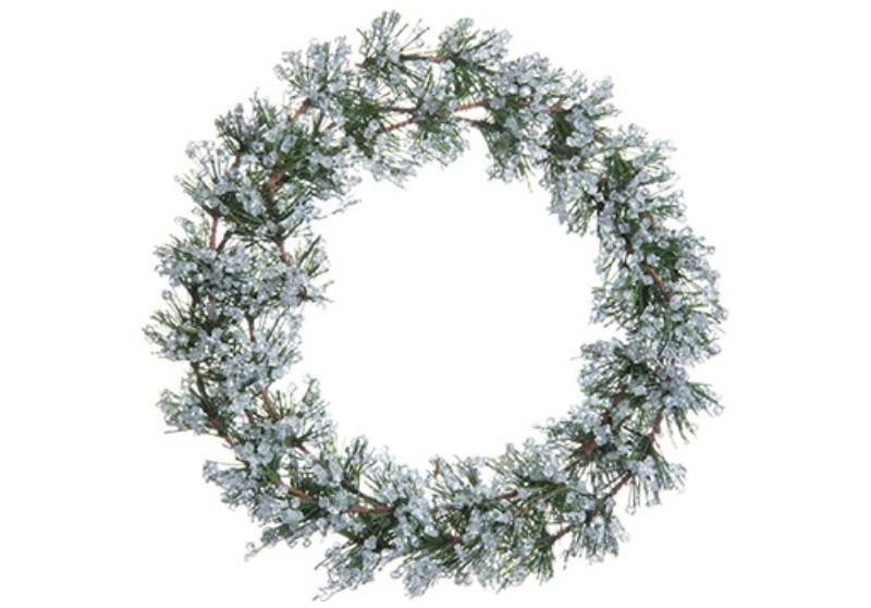 Northlight Frosted Pine Cone and Foliage Artificial Christmas Twig Wreath - 15 Inch, Unlit