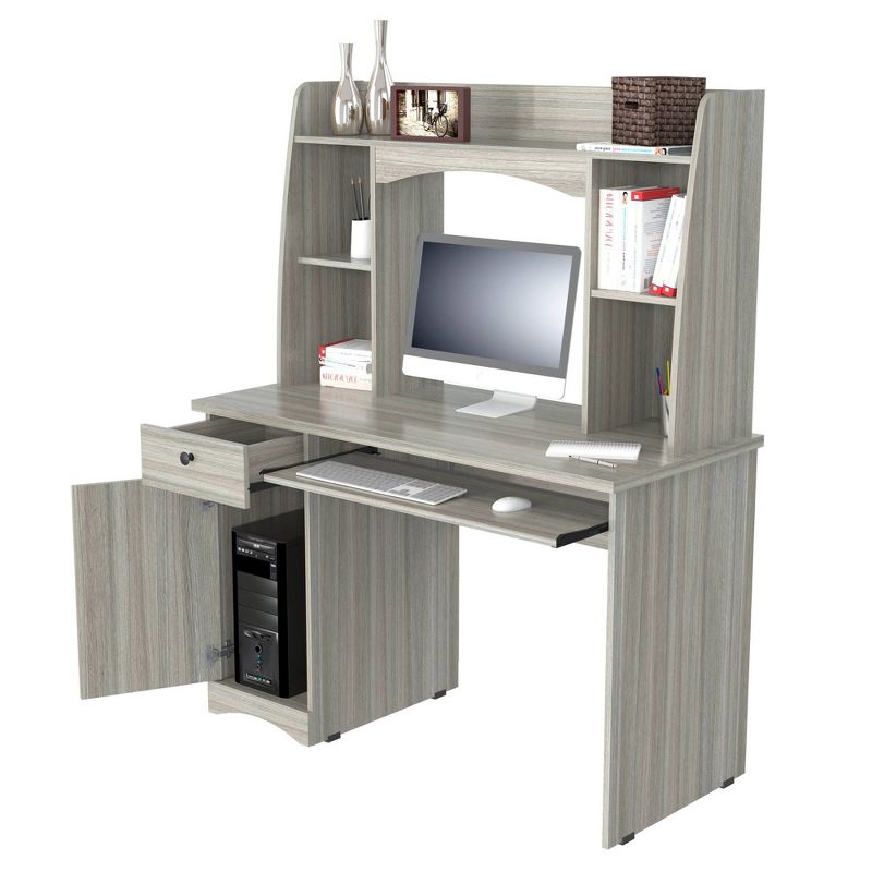 Workstation with Hutch Gray - Inval