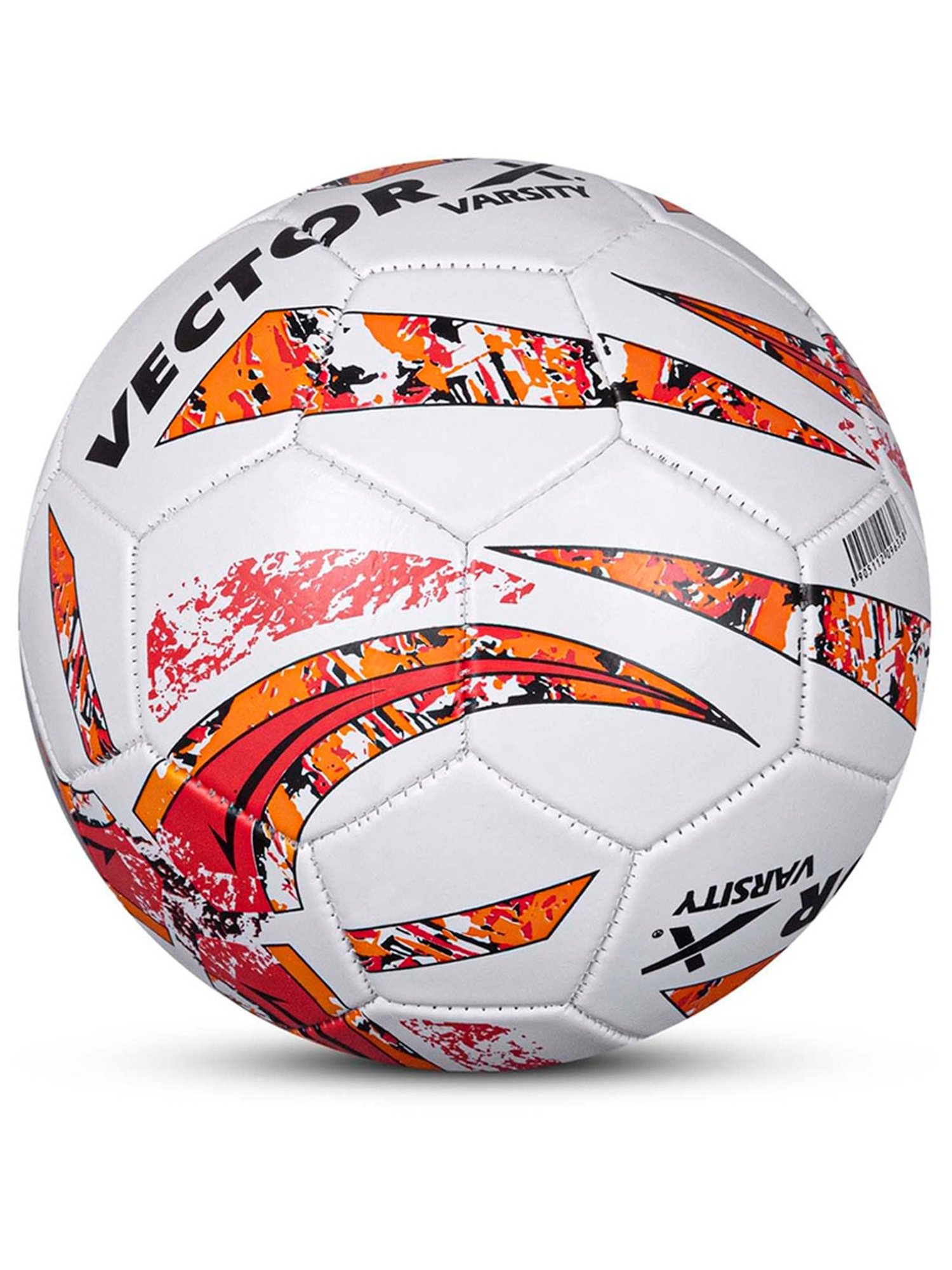 Vector X Varsity PVC Machine Stitched Football (White & Orange) Size - 5