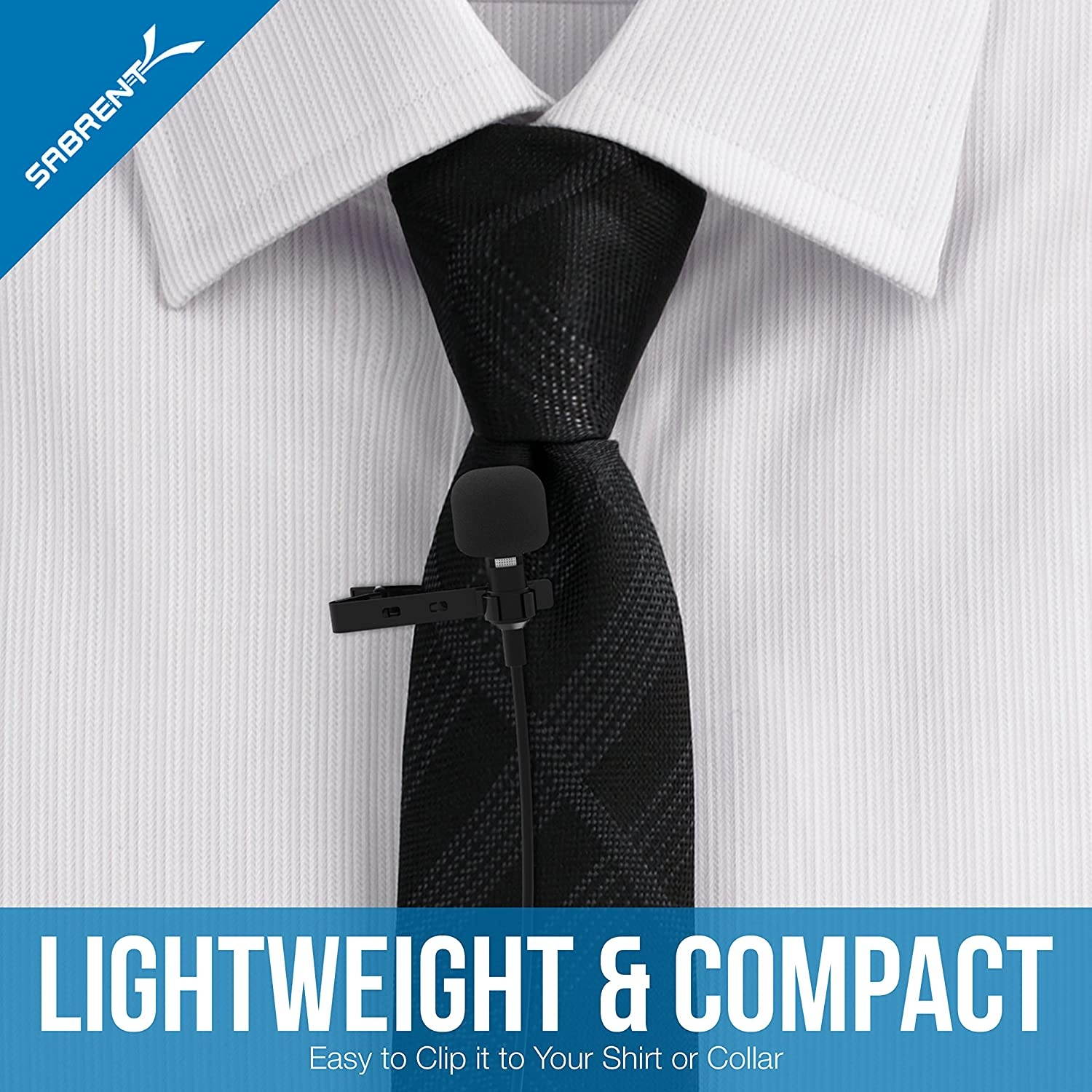 Sabrent Lavalier/Lapel Clip-on Omnidirectional Condenser Microphone for iPhone & Android Smartphones or Any Other Mobile Device (AU-SMCR)