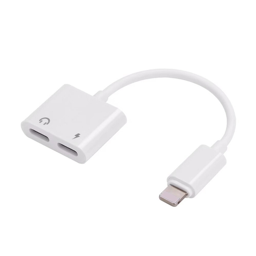 2 in 1 Lightning Audio Charging Adapter to Earphone AUX Cable for Listening Music Charging Converter For iPhone X 8 7 iPod iPad iOS Devices