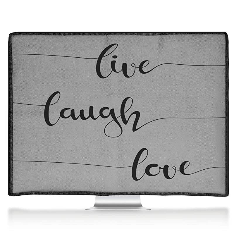 Monitor Cover Compatible with 3132 Monitor Dust Monitor Case Screen Display Protector Live Laugh Love BlackLight Grey
