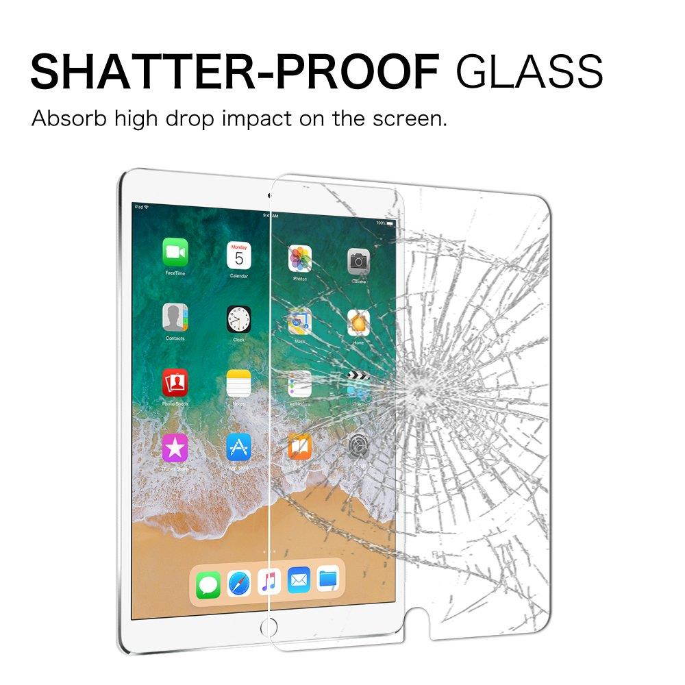 Fintie iPad Pro 10.5 Tempered Glass Screen Protector, Anti Scratch Premium HD Clear 9H Hardness for Apple iPad Pro 10.5 Inch 2017 Release Tablet