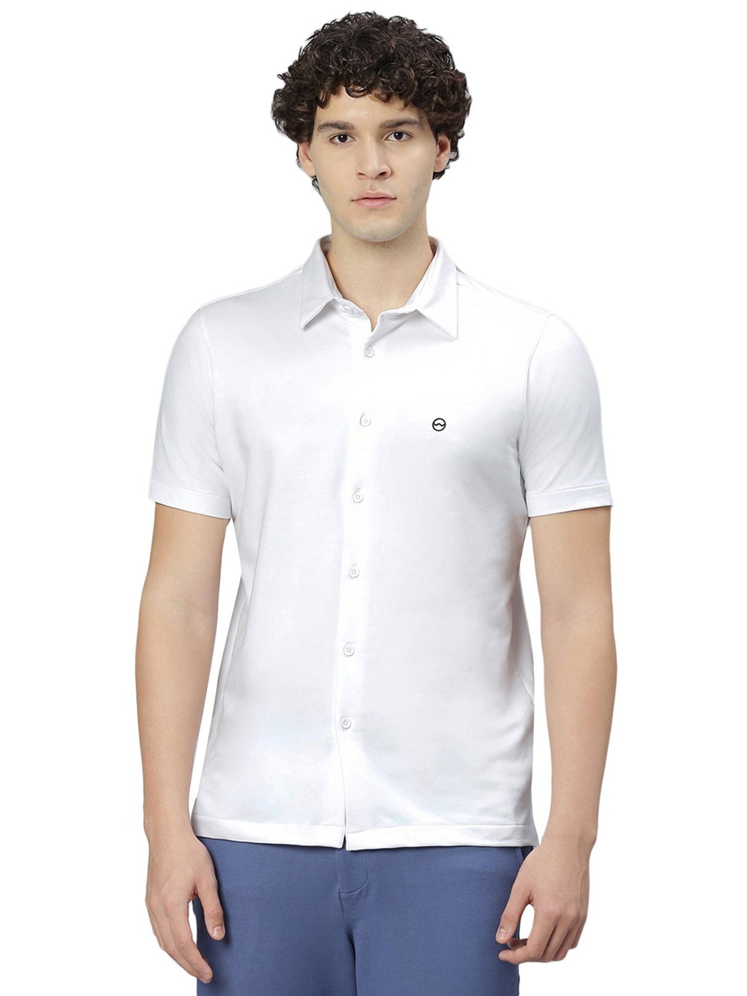 Slowave White Regular Fit Shirt
