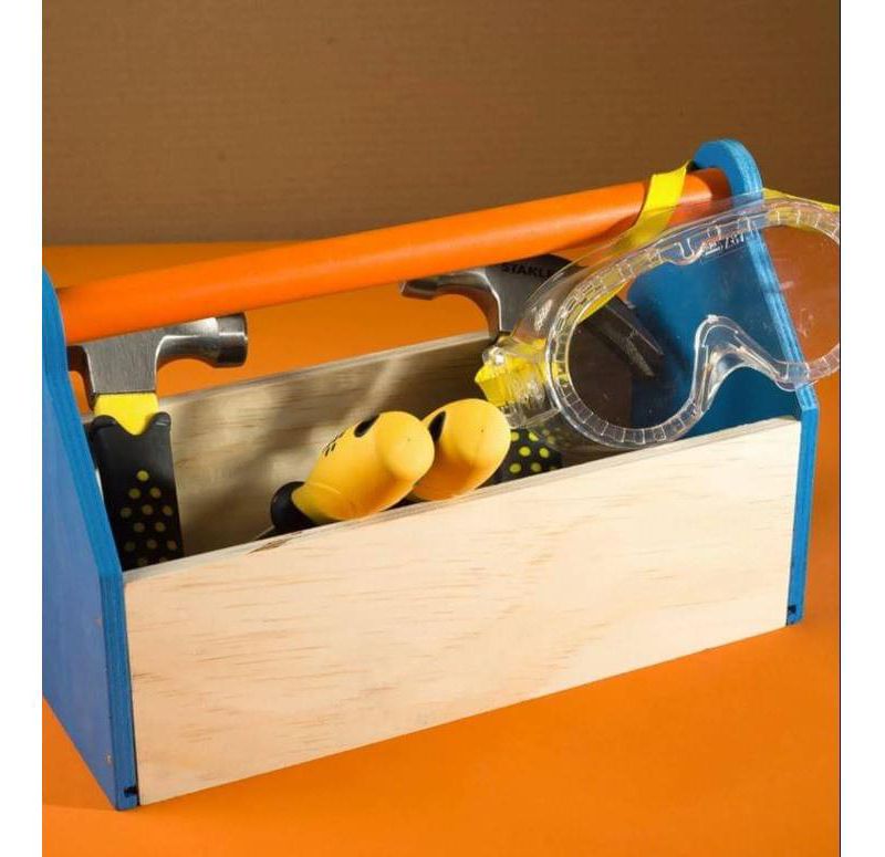 Red Tool Box Stanley Jr. Toolbox Large DIY Wood Building Kit