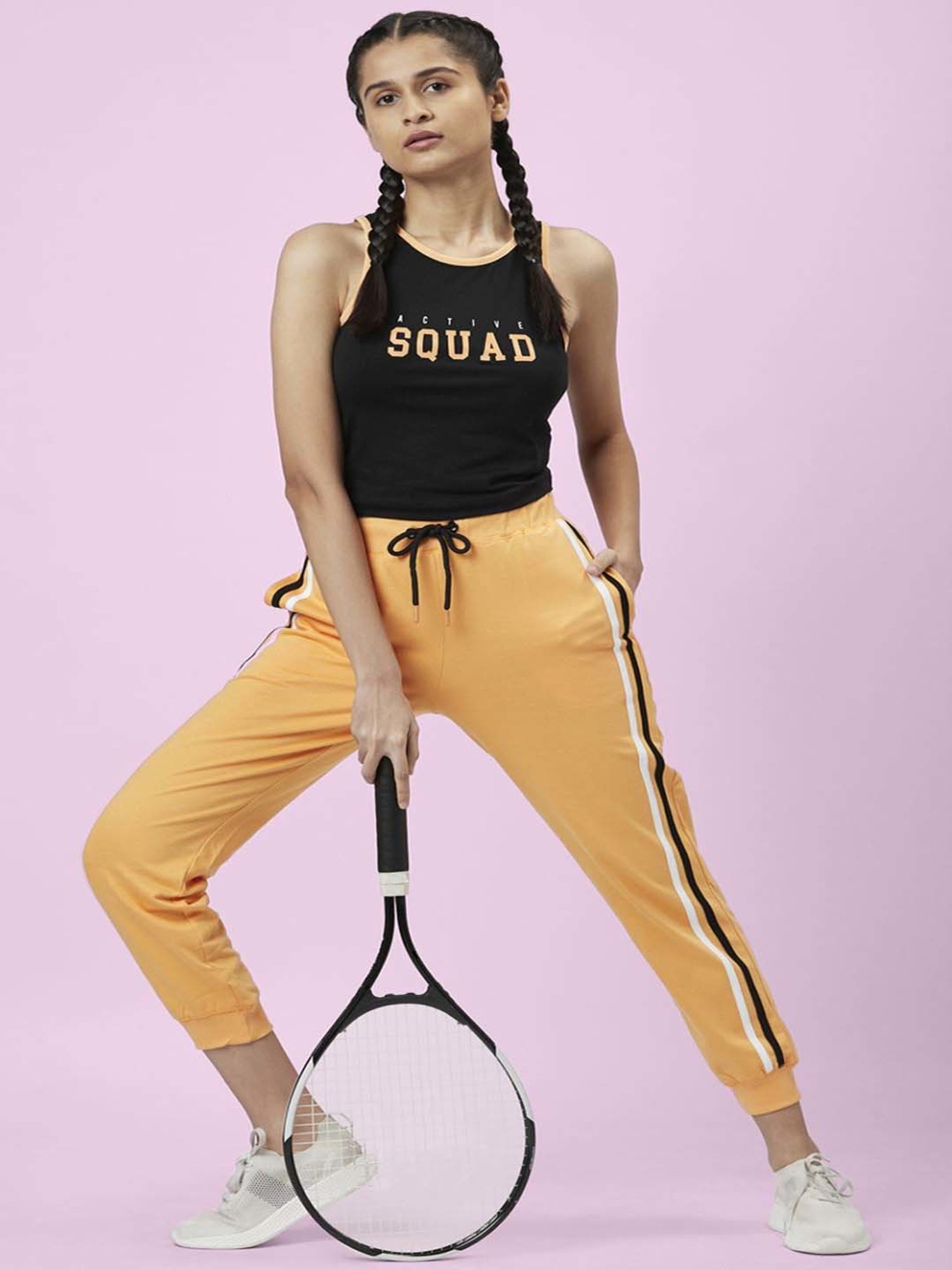 Ajile by Pantaloons Black Cotton Graphic Print Sports Top