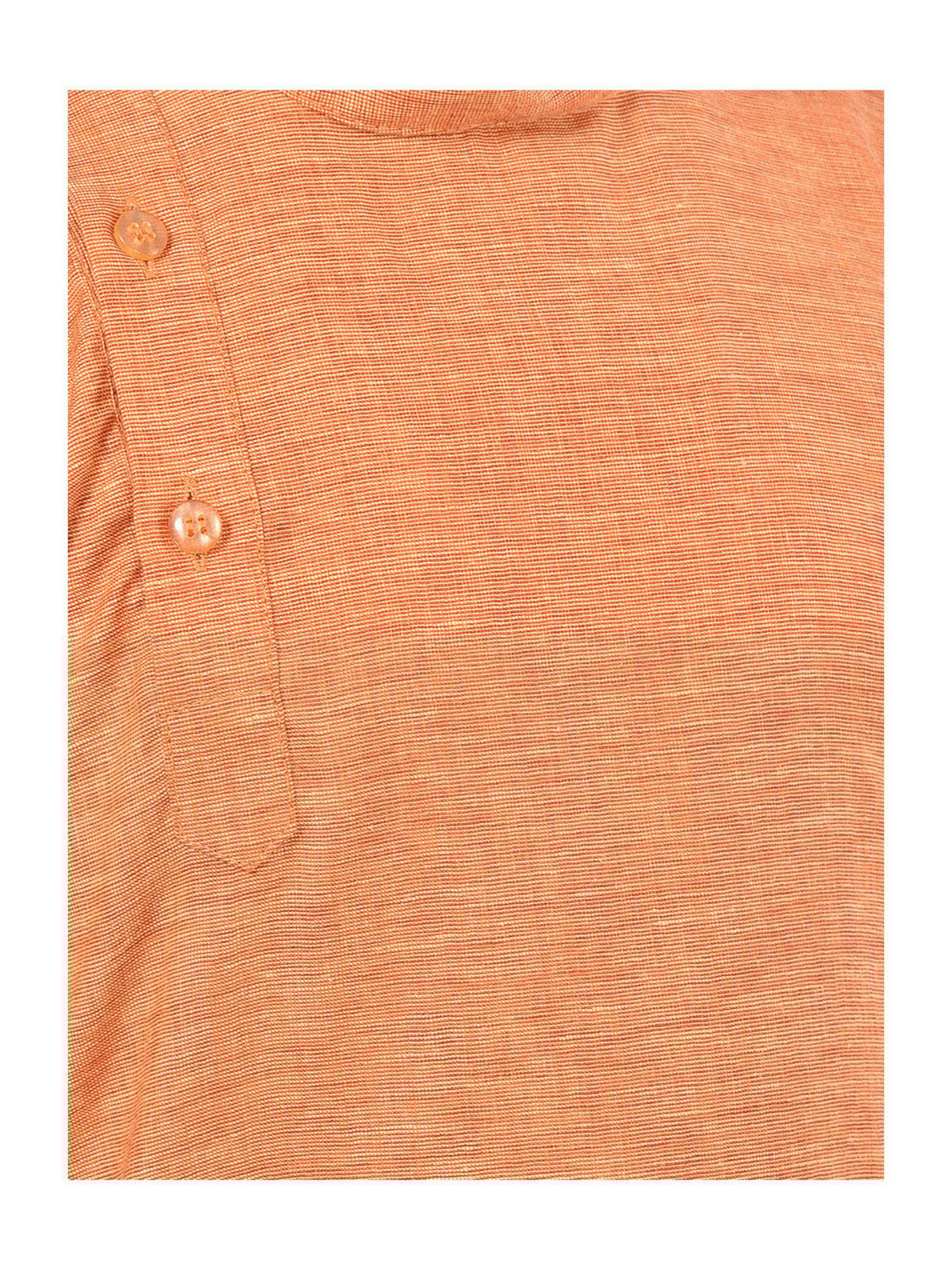 Deyann Kids Orange & White Solid Full Sleeves Kurta with Pyjamas