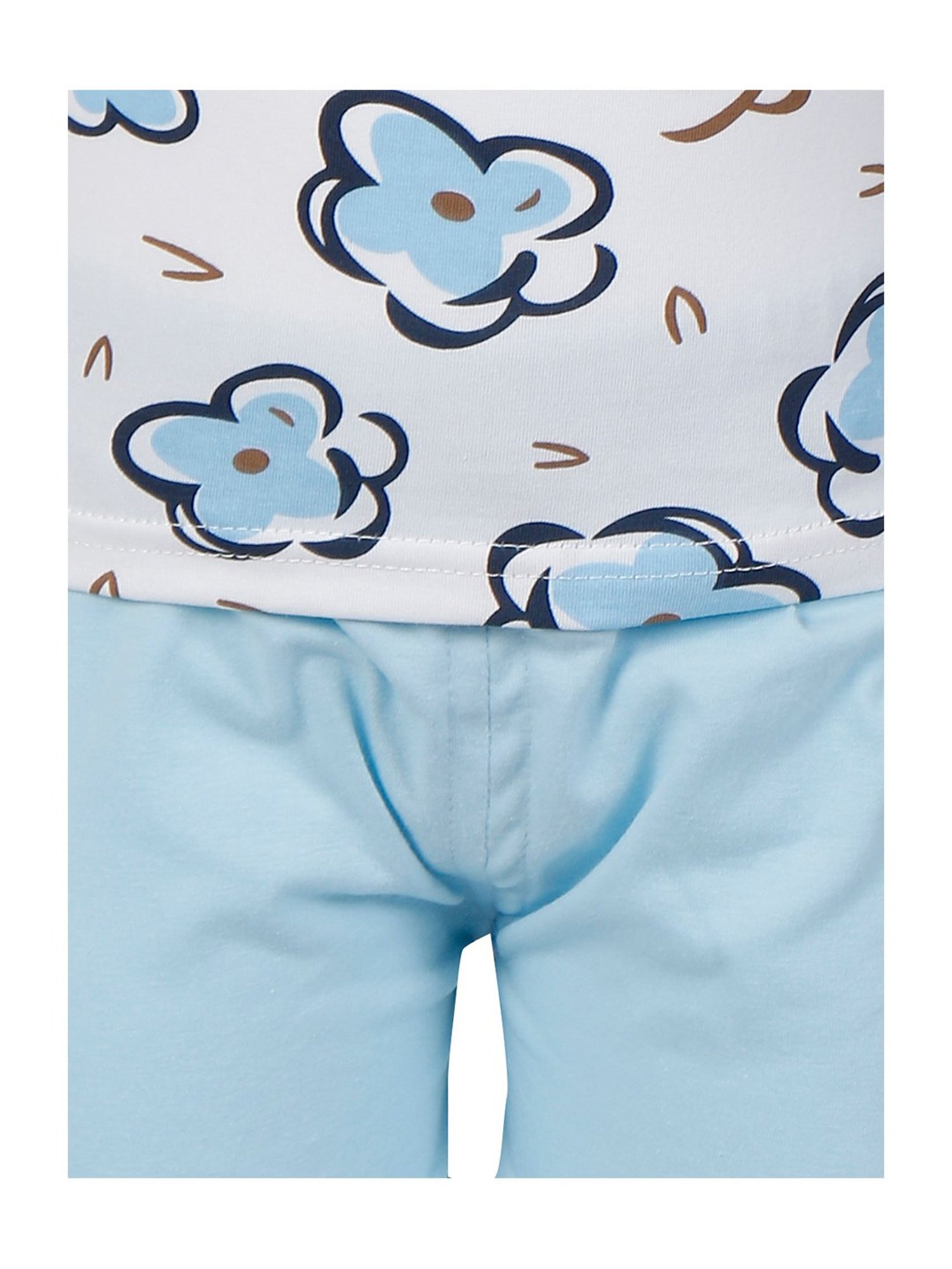 Passion Petals Kids Blue Cotton Printed Top & Shorts