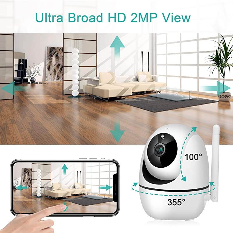 Security Camera WiFi IP Home CameraR2C 1080P HD Baby Monitor Wireless Pet Camera with AI Human Sound Detection Free Cloud Included 2Way AudioWorks with Alexa PanTilt Night Vision