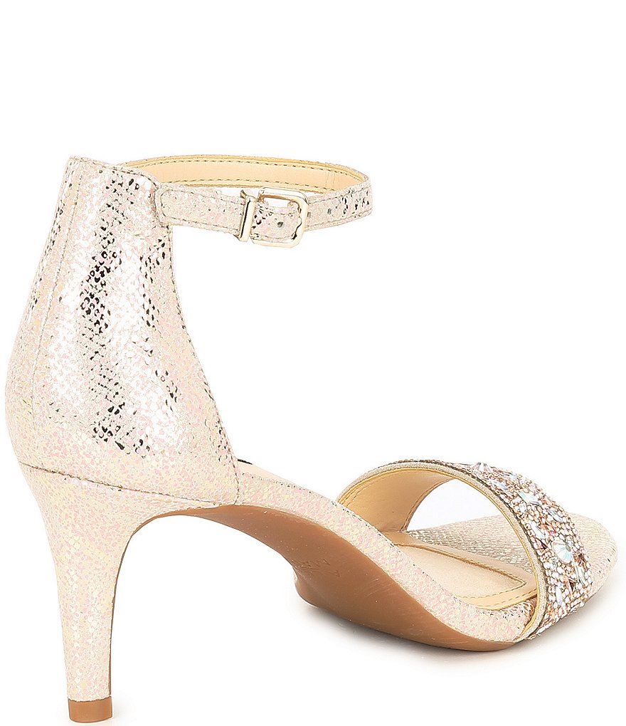 Alex Marie Pasquale Suede Rhinestone Strap Heels