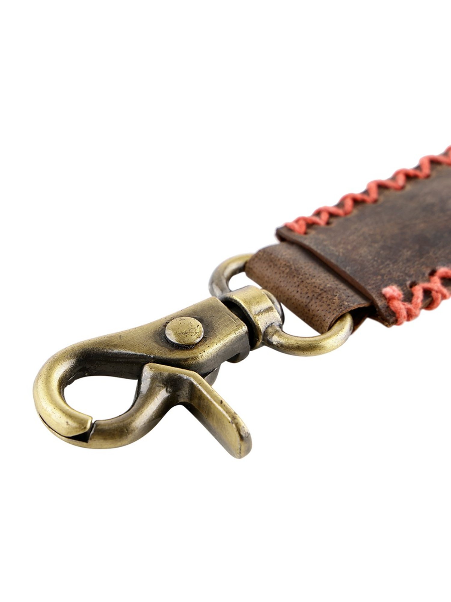 SASSORA Sliver Leather Keychain Key Ring Holders Anniversary Gift, Birthday Gift - Pack of 2