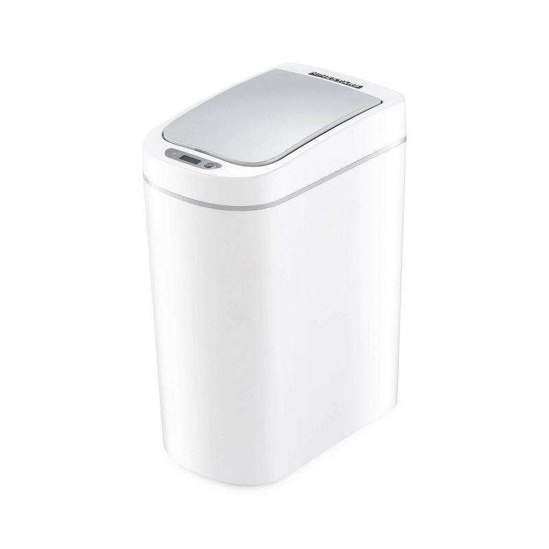 Nine Stars 1.9gal White Waterproof Motion Sensor Slim Shape Plastic Trash Can