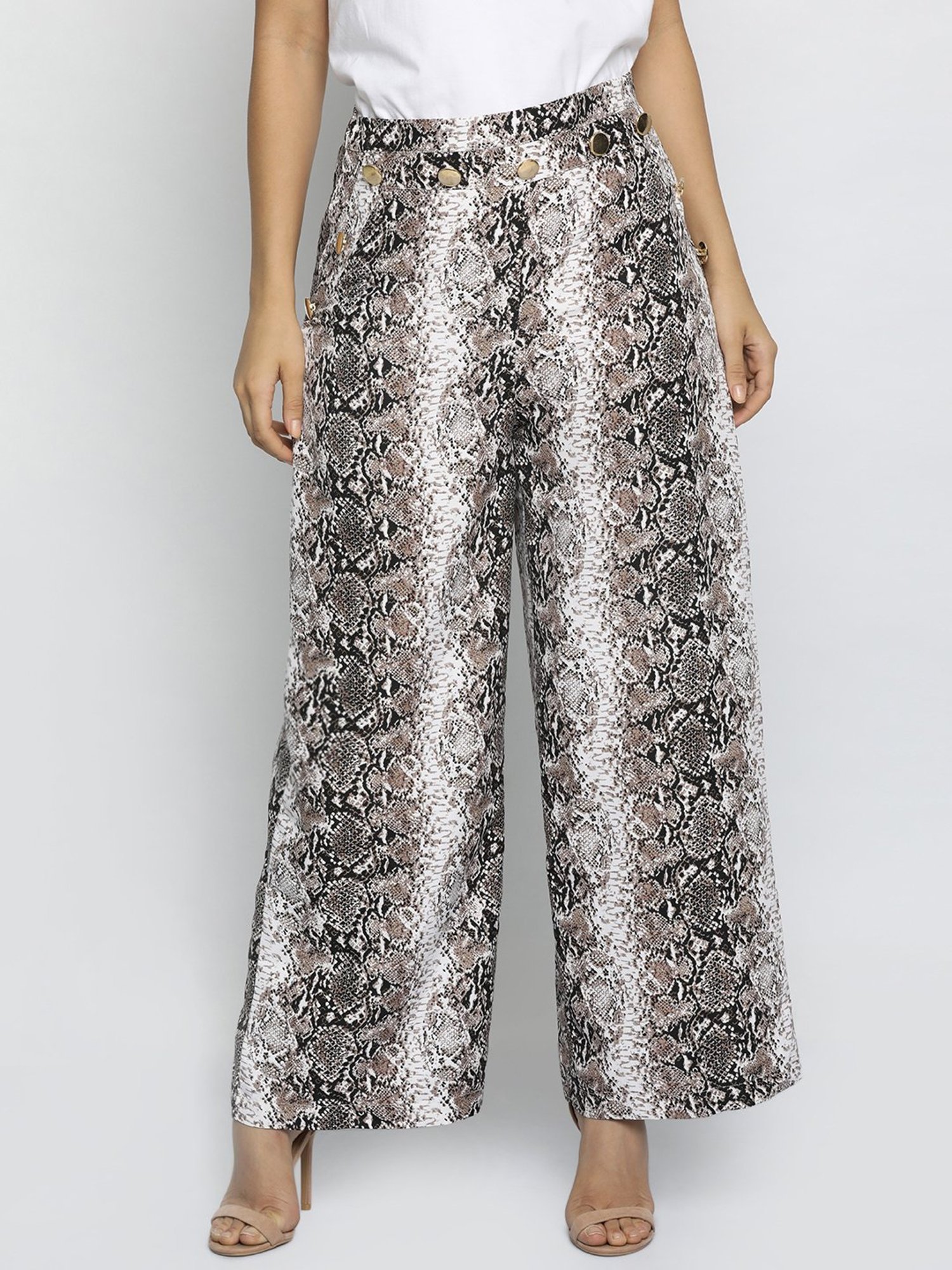 ISU Beige Printed Trousers