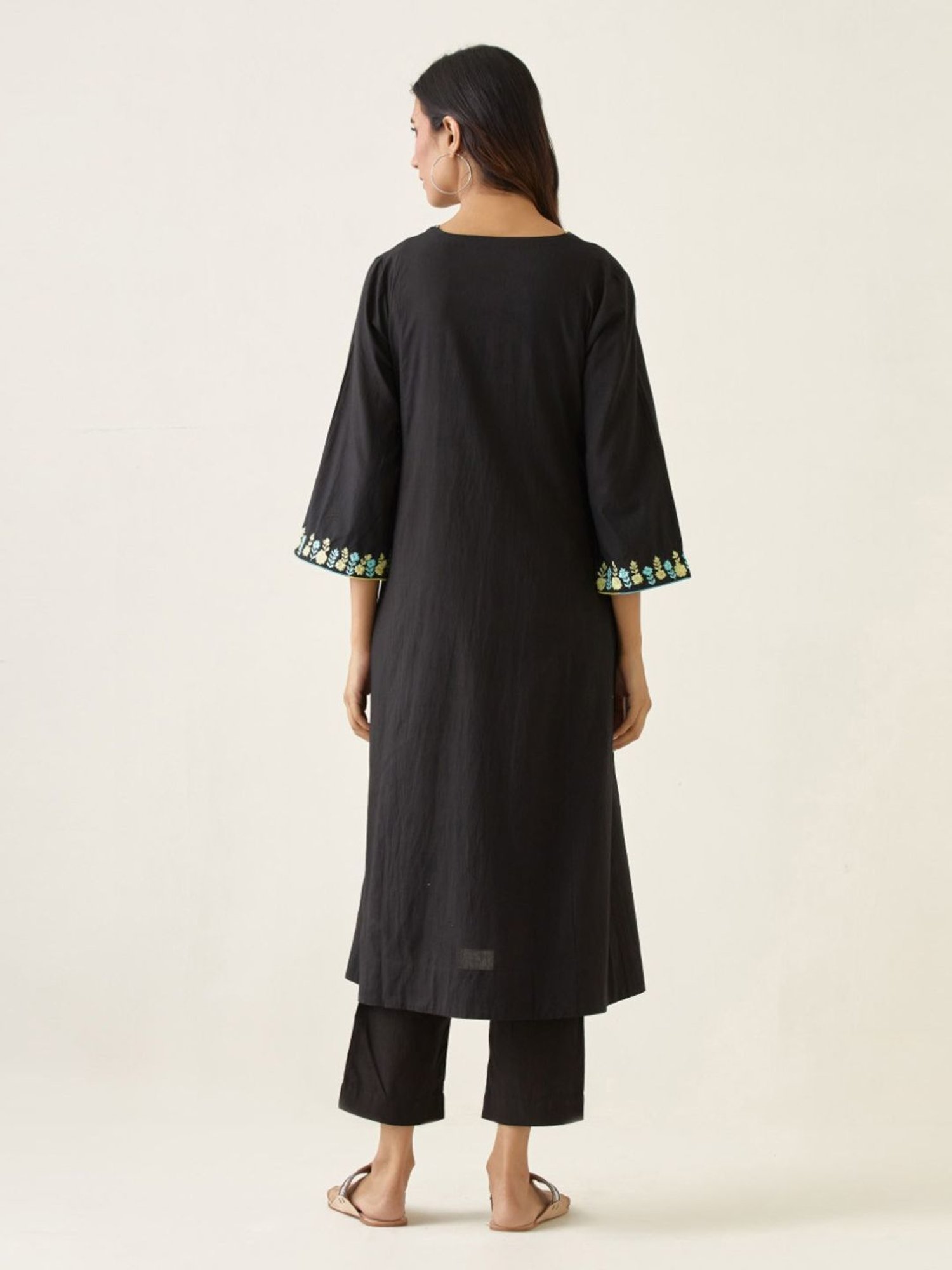Vinusto Black, Blue & Yellow Summer Nostalgia Kurta with Pant and Dupatta