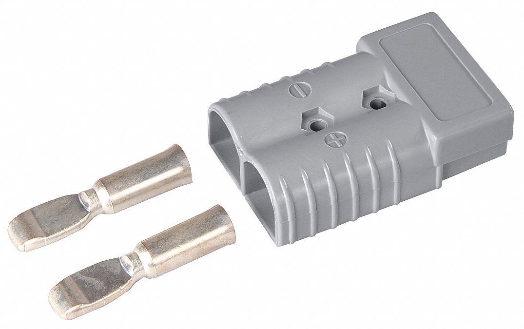 WESTWARD 23PC32 Heavy Duty Plug, Brass/Silver, 2/0 Gauge