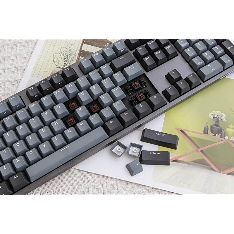 Taurus K310 Mechanical Gaming Keyboard - 104 Keys - Double Shot PBT - NKRO - USB Type C (Cherry Brown, Grey)