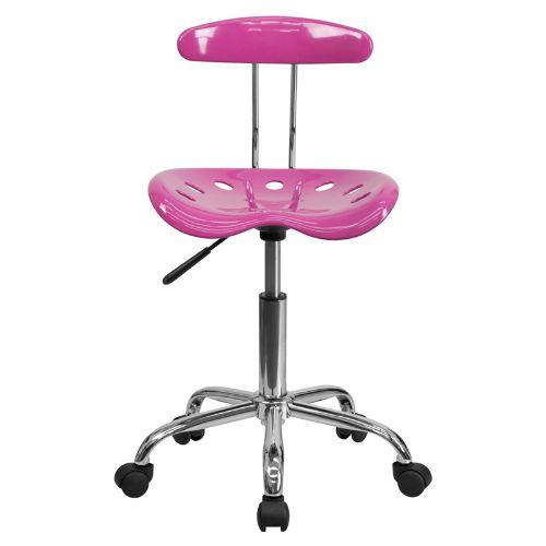 Vibrant Candy Heart and Chrome Swivel Task Chair with Tractor Seat