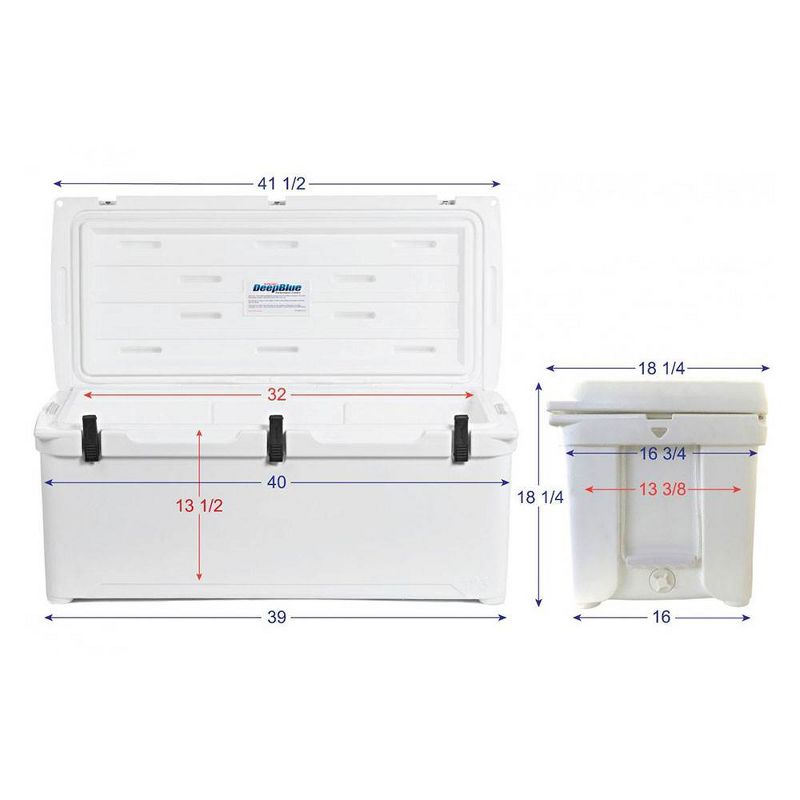 Engel 123 High Performance 108-Quart Portable Durable Rotomolded Airtight 130 Can Hard Cooler and Ice Box for Camping, Sports Events, & Fishing, White