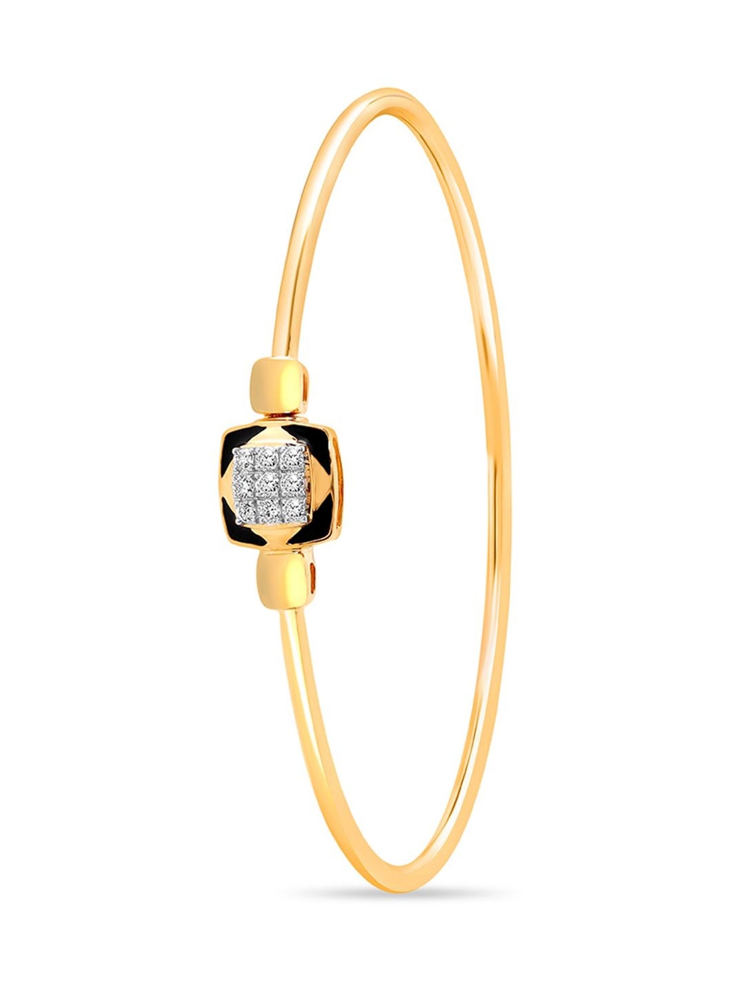 Mia by Tanishq 18k Gold Abstract Glimmer Diamond Bangle for Women