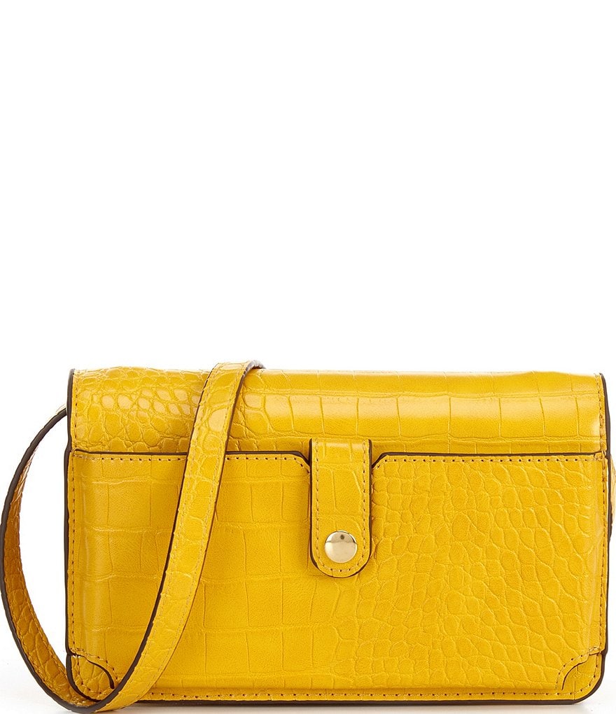 Kate Landry Croco Flap Crossbody Bag