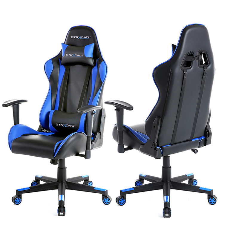 Gaming Chair, Racing Style Computer Desk Chair Padded Armrests Ergonomic Lumbar Support Adjustable Height