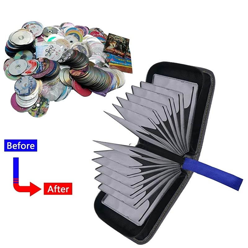 CD DVD Case, 36 Capacity CD DVD VCD Disc Case Wallet Holder Binder Bag Storage for Car Home Travel (Blue)