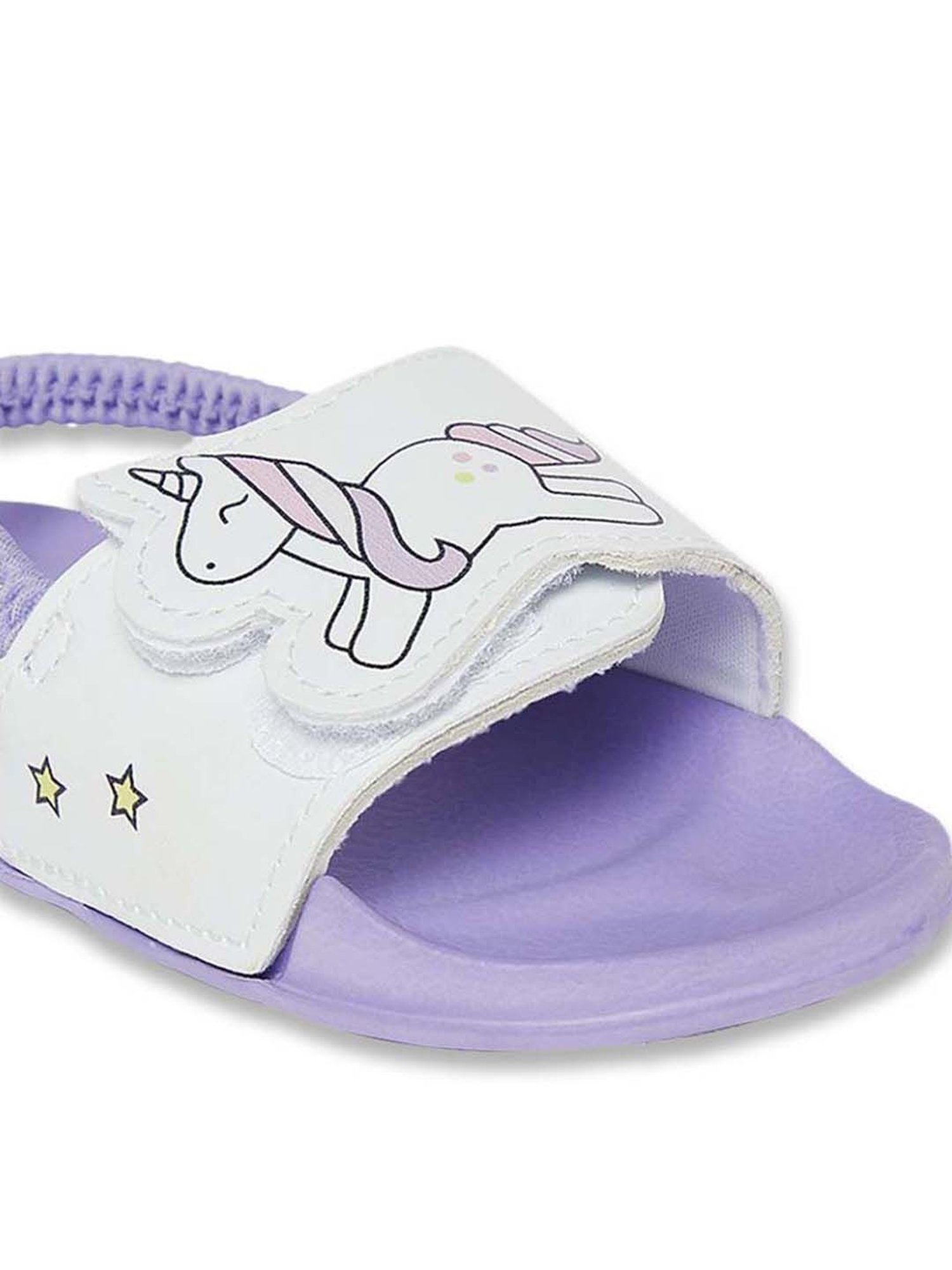 Pantaloons Junior White & Blue Back Strap Sandals