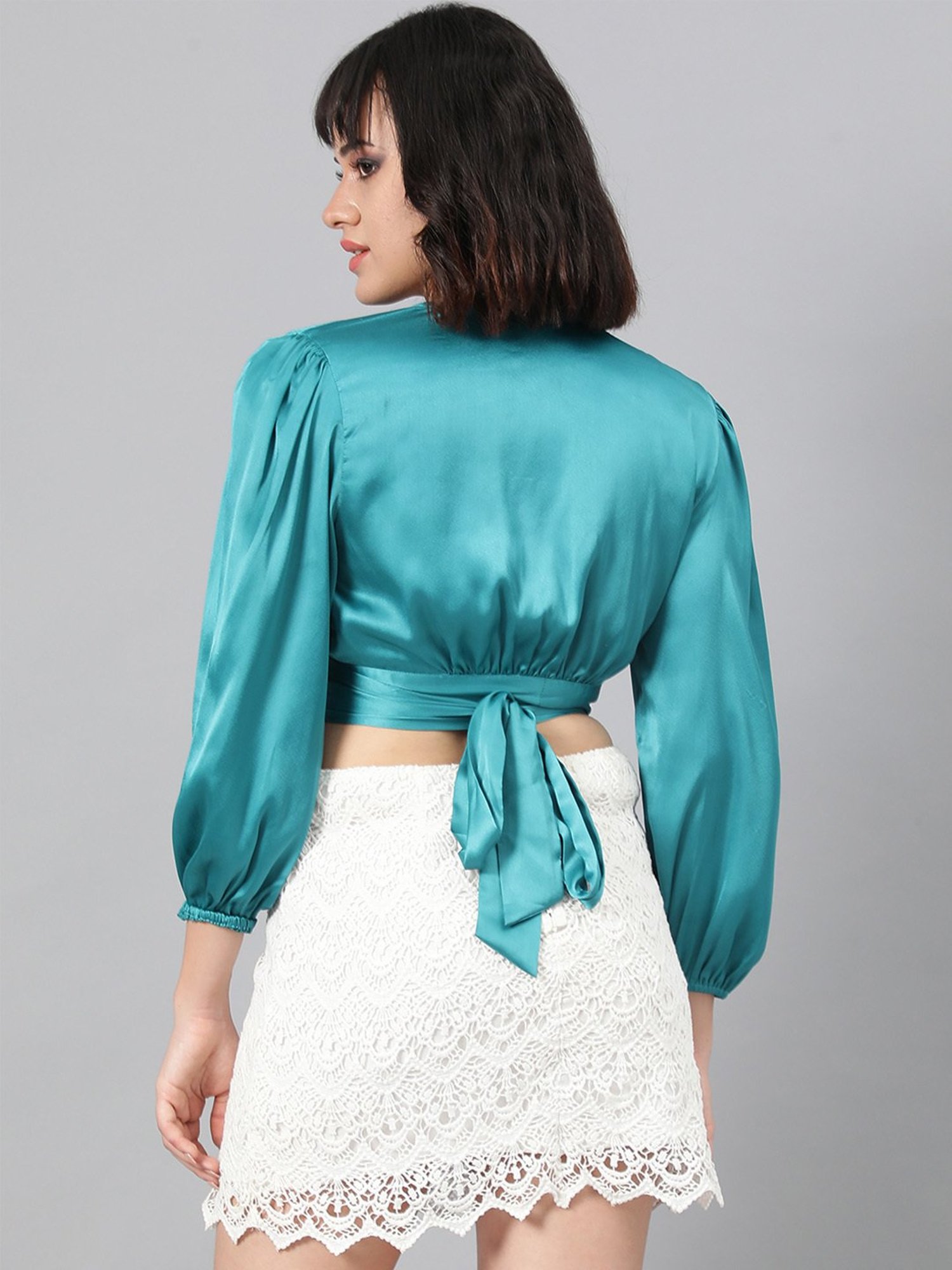 Kotty Green Slim Fit Crop Top