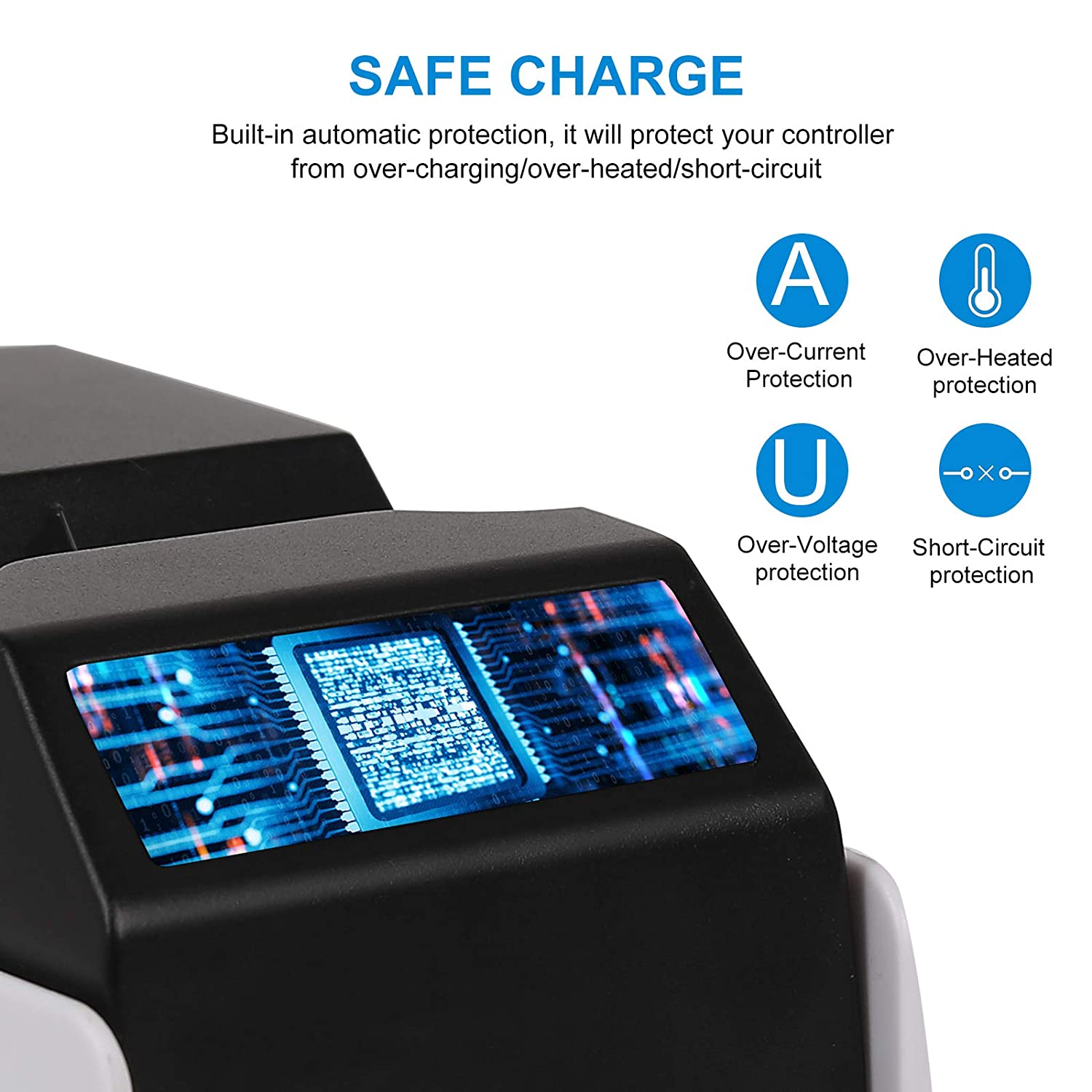 ROME CARE PS5 Controller Charger, Samyoung Dual USB Charging Station Compatible for Playstation 5 Dualsense Wireless Controllers, Slim Portable, IC Protection, Fast Charging