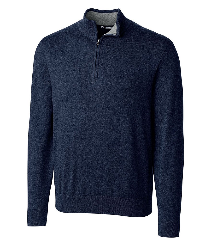 Cutter & Buck Big & Tall Traverse Stripe Performance Stretch Half-Zip Pullover