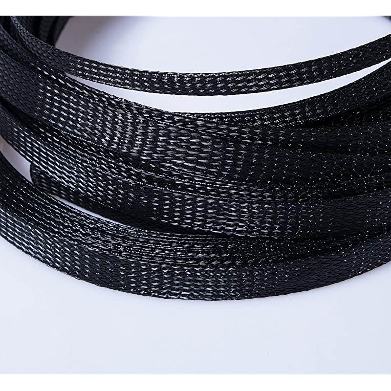 50ft 12 Inch 14 Inch Nylon Expandable Braided Cable Sleeving Braided Wire Sleeve Cable Sheath Mesh Wire Loom