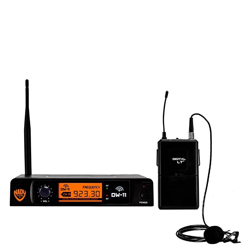 DW11 Digital Wireless Lapel Microphone System Ultralow latency with QPSK modulation XLR and &frac14; outputs UHF range The most affordable true digital system available today