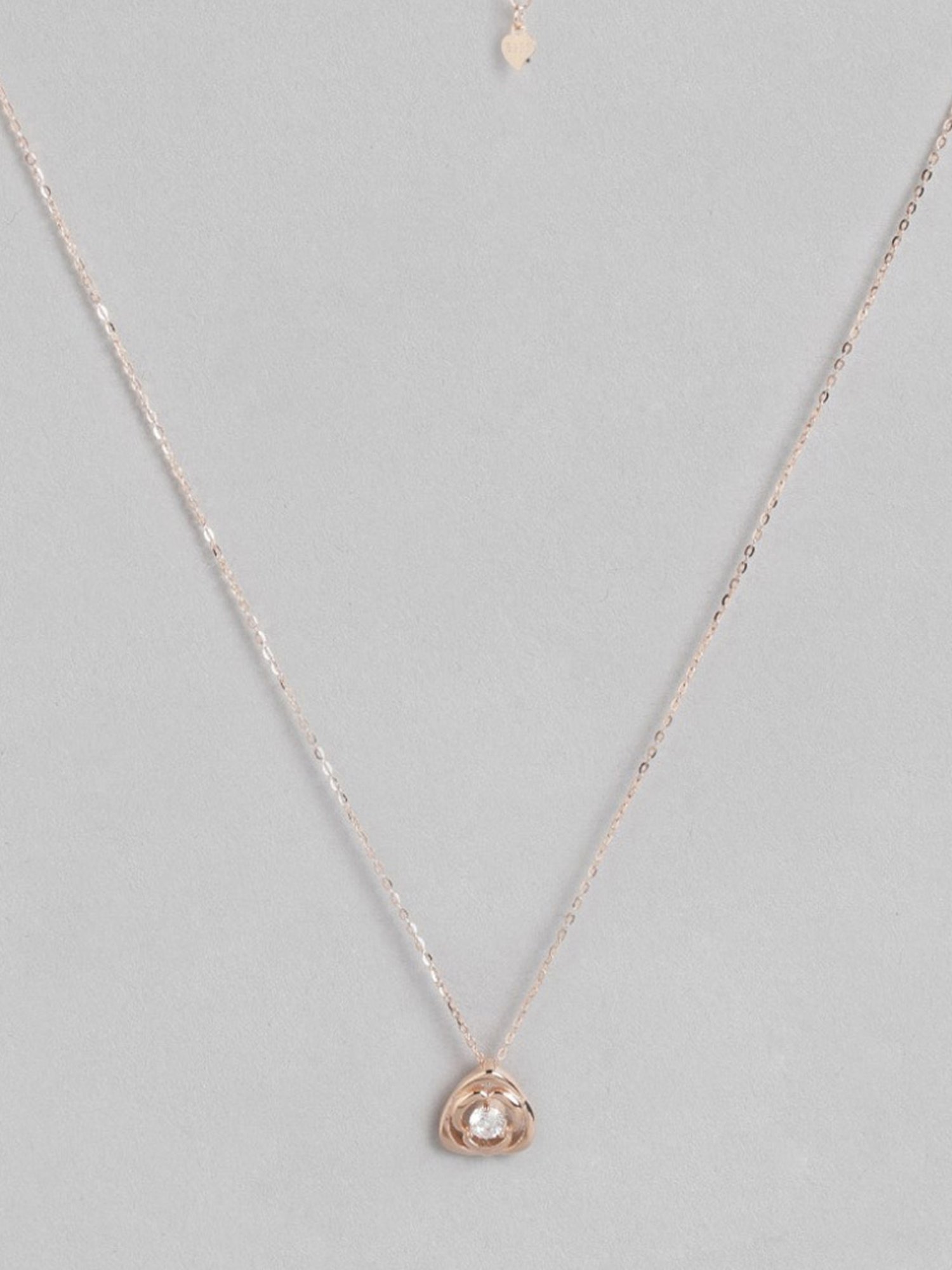Zavya 92.5 Sterling Silver Necklace in Rose Gold-Plating