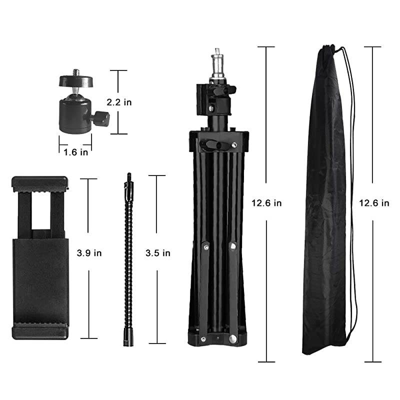 Stand, 2 Pack Mic Arm Stand Boom Suspension Stand, Desk C Clamp Light Mount Stand with 1/4" Ball Head for Ring Light/Video Light//Video Conference Light