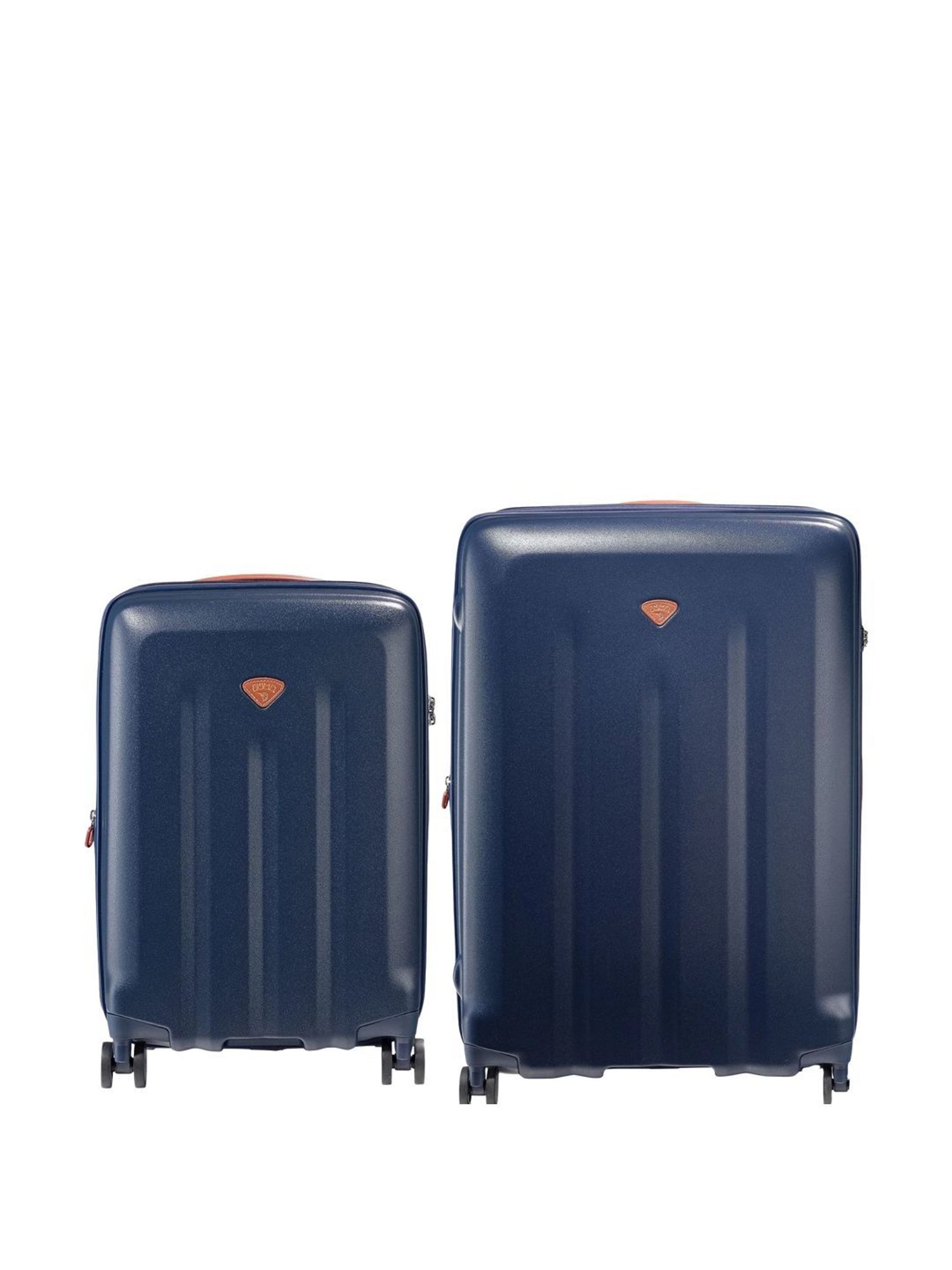 Jump Uppsala Rigid Navy 8 Wheels Large Hard Cabin Trolley Bag Set of 2