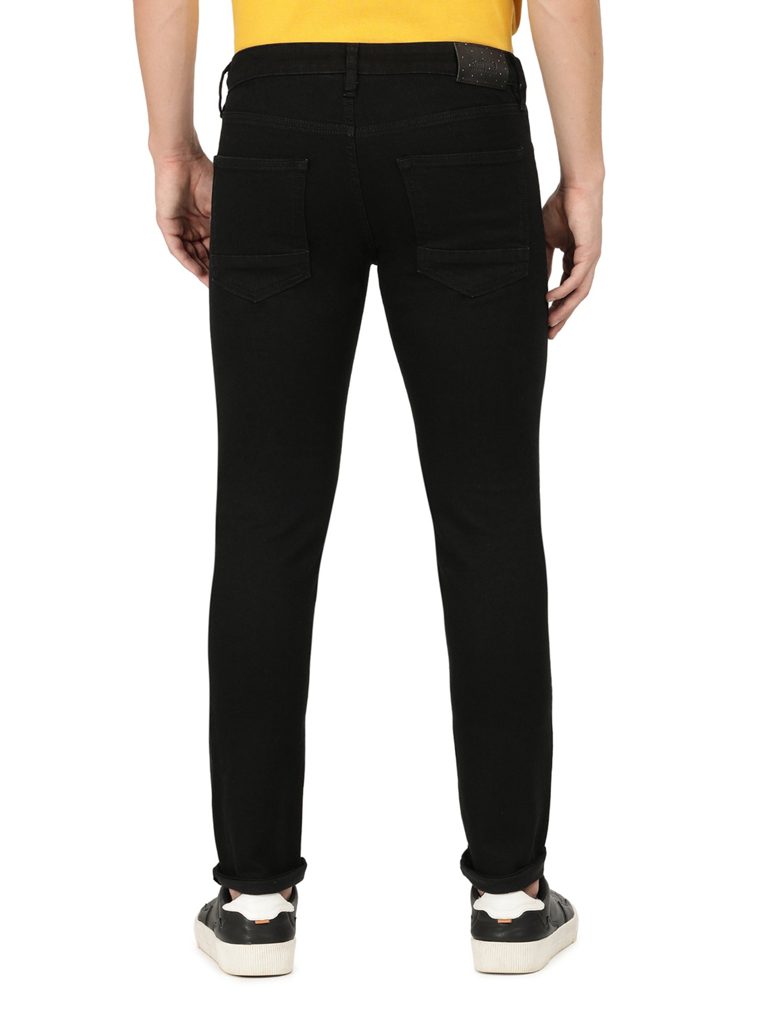 EVERBLUE Black Tapered slim Fit Midrise Stretchable Jeans
