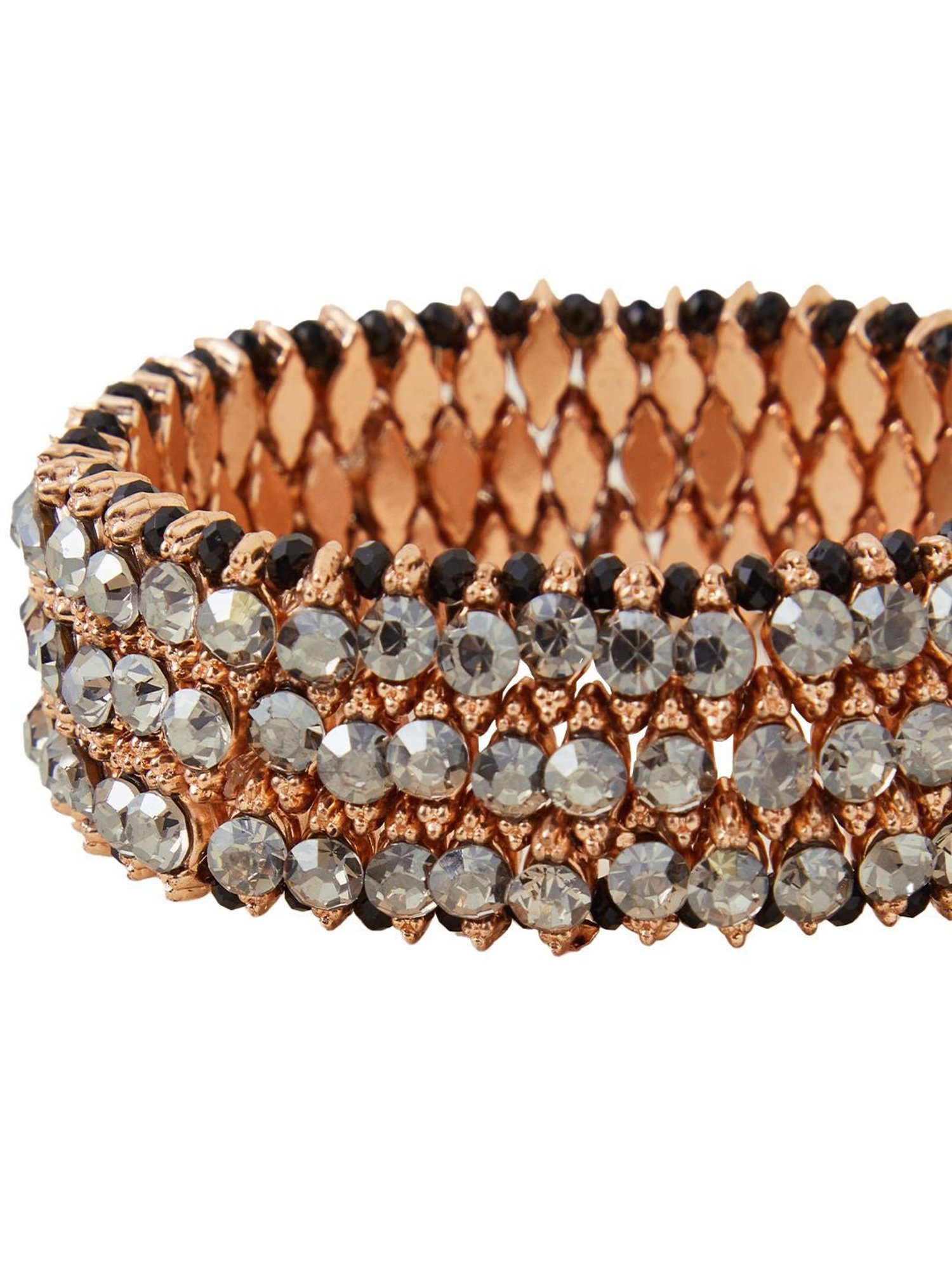 Accessorize London Women's Black Beaded Stretch Wide Bracelet