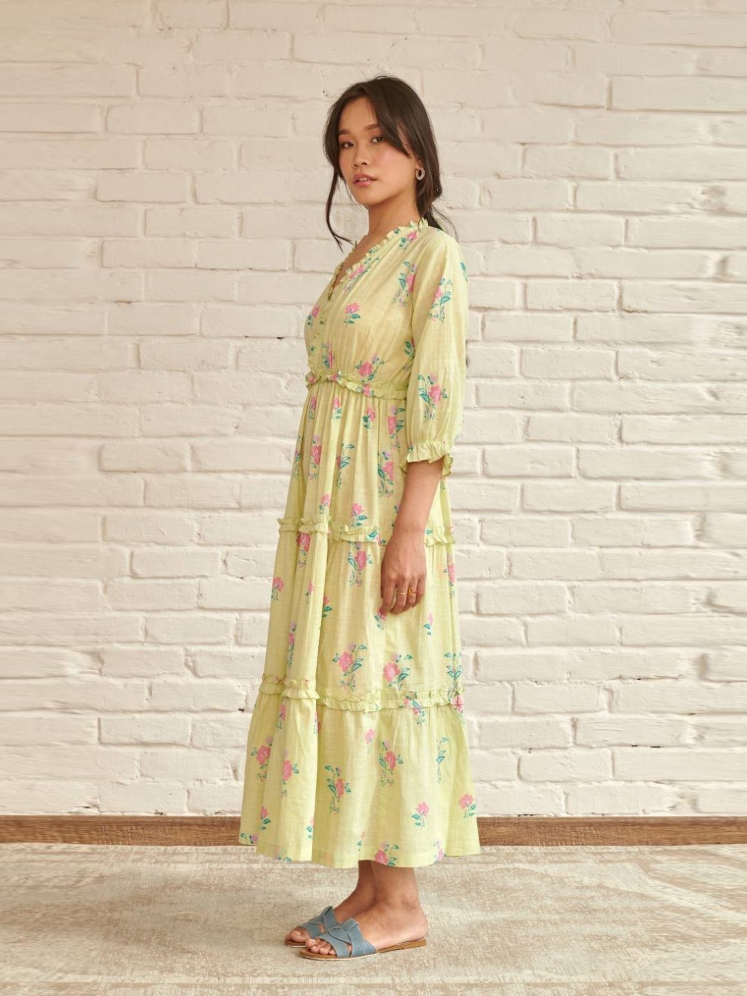 Prakriti Jaipur Green Dahlia Long Dress