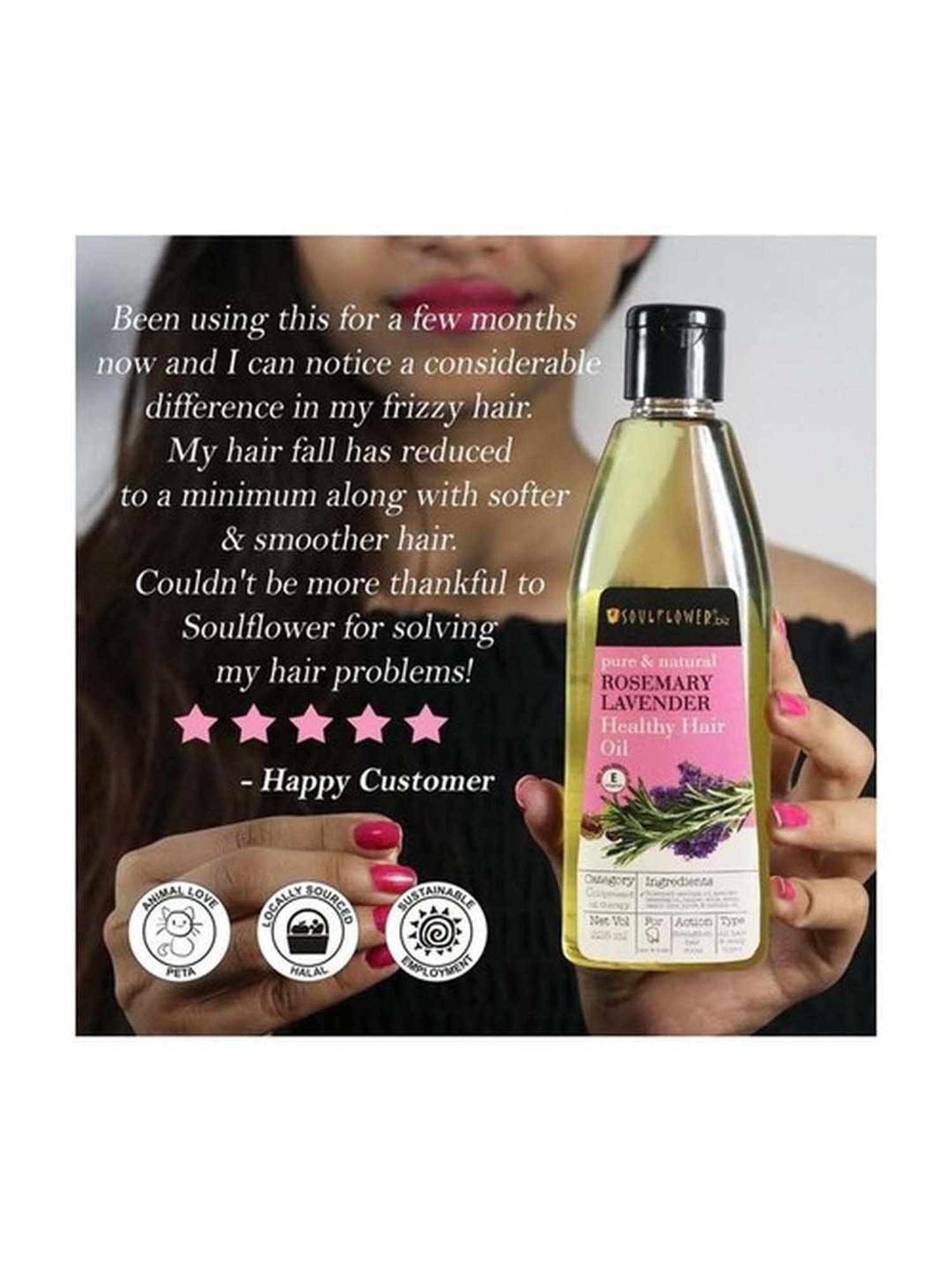 Soulflower Rosemary Lavender Healthy Hair Oil - 225 ml