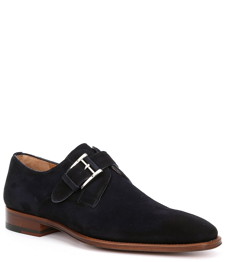 Magnanni Men's Suede Enrique Monk Strap Shoe