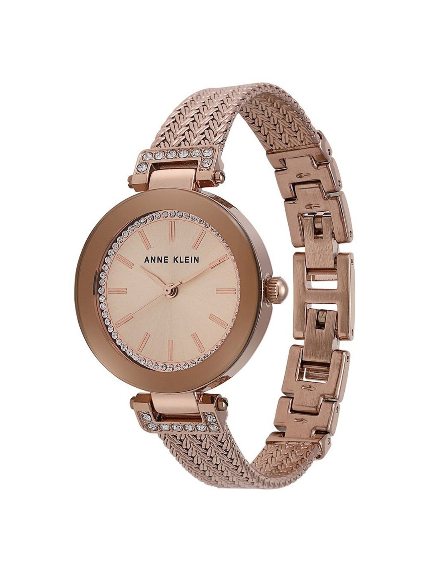 Anne Klein NDAK1906RGRG Crystals Analog Watch for Women