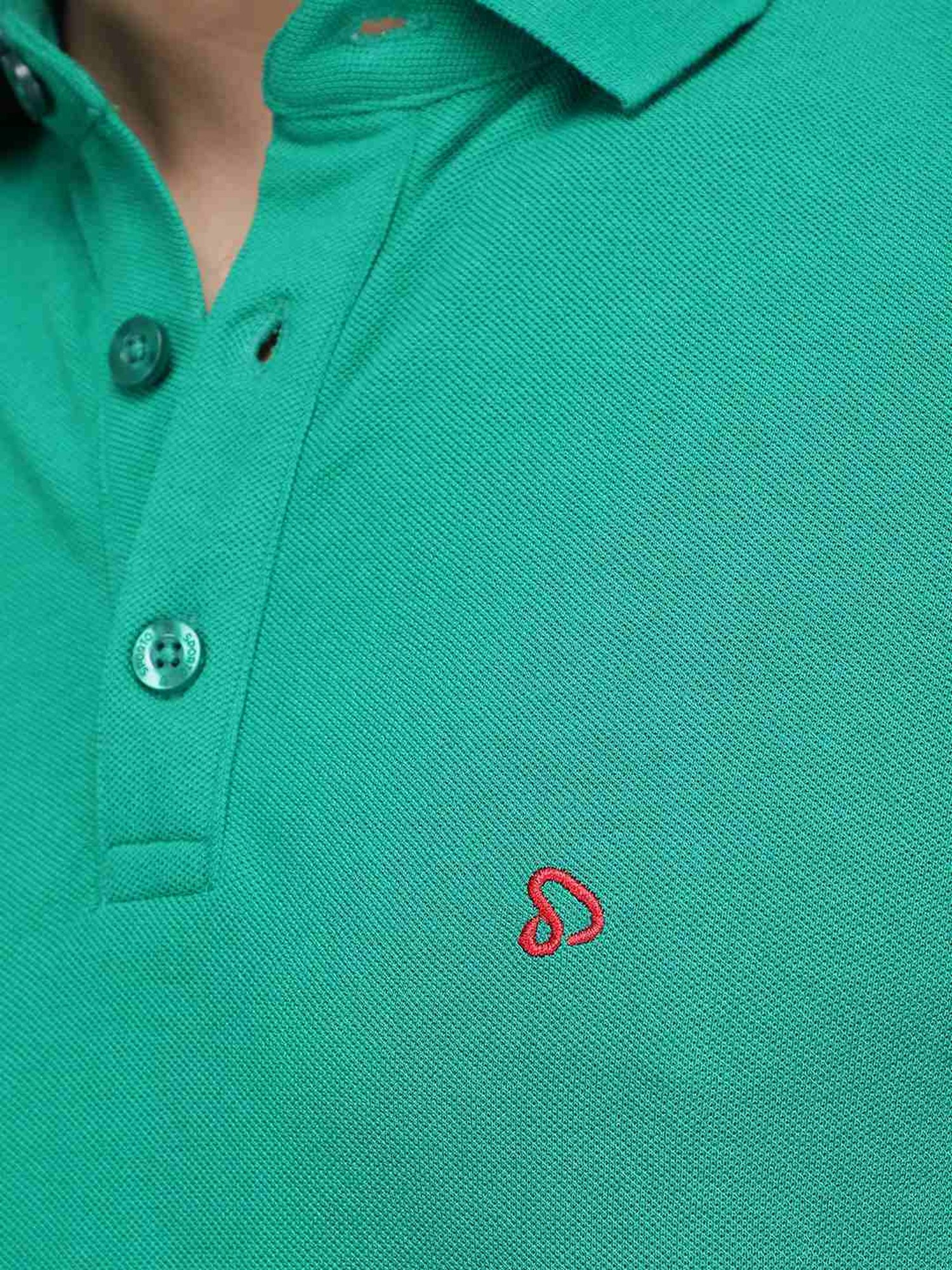 Sporto Teal Green Regular Fit Polo T-Shirt