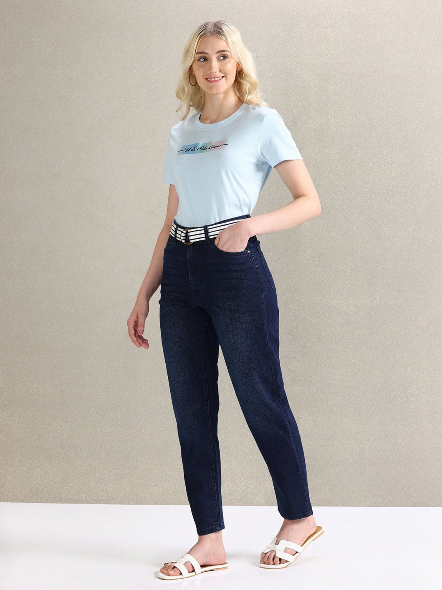 U.S. Polo Assn. Blue Relaxed Fit High Rise Jeans